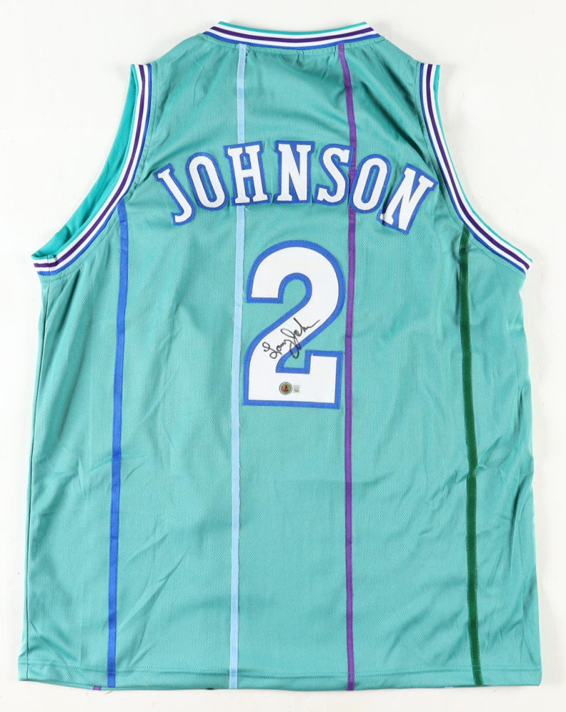 Larry Johnson autographed Charlotte Hornets jersey