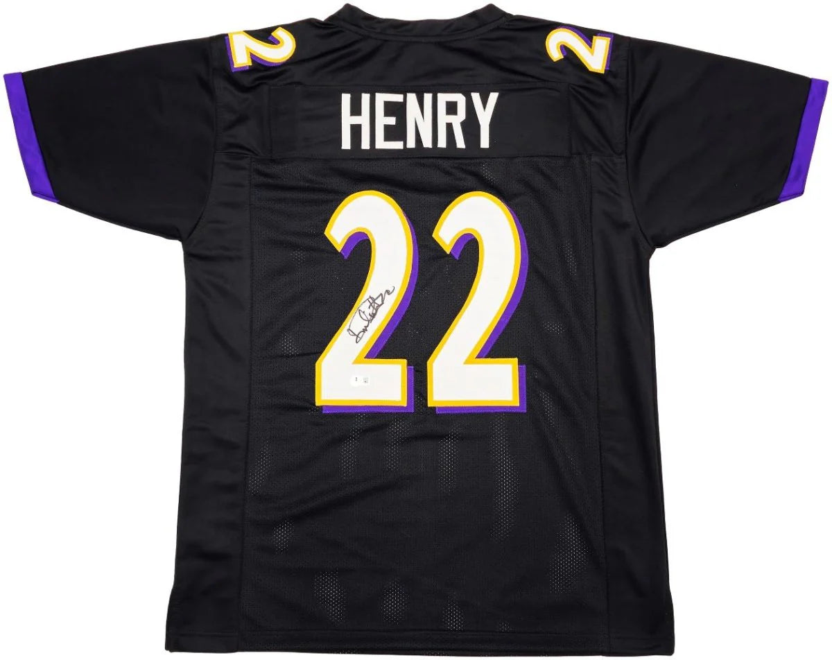 Derrick Henry autographed custom Baltimore Ravens jersey BLack