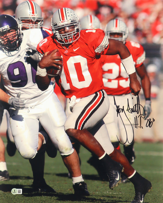 Troy Smith Signed Ohio State Buckeyes 16x20 Photo Inscribed "H.T. 06"