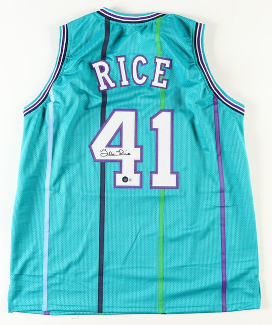 Glen Rice Charlotte Hornets custom Autographed Jersey