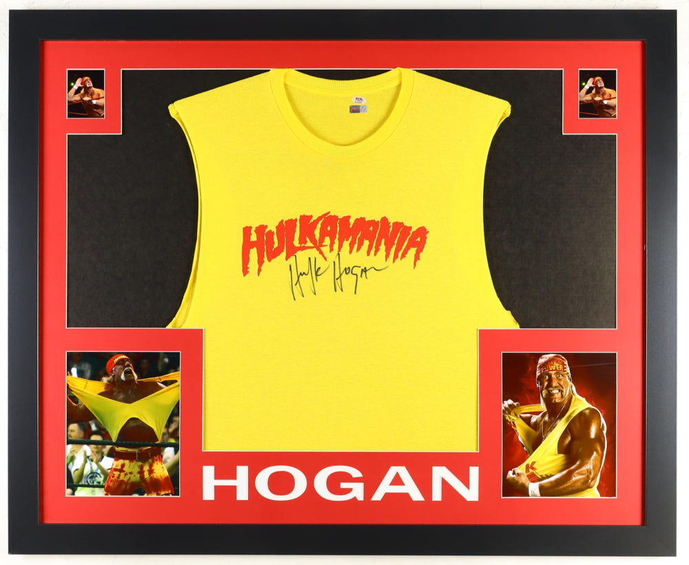 Hulk Hogan autographed shirt framed