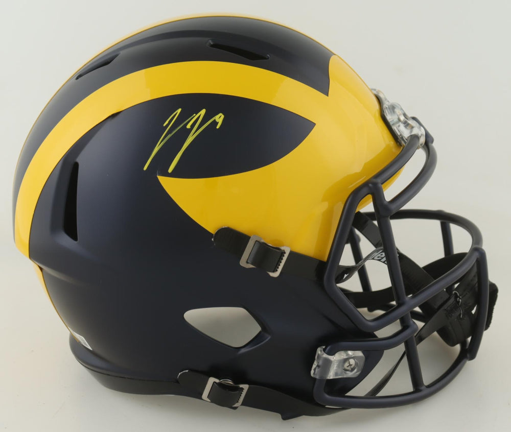 JJ McCarthy autographed full size Michigan Wolverines helmet