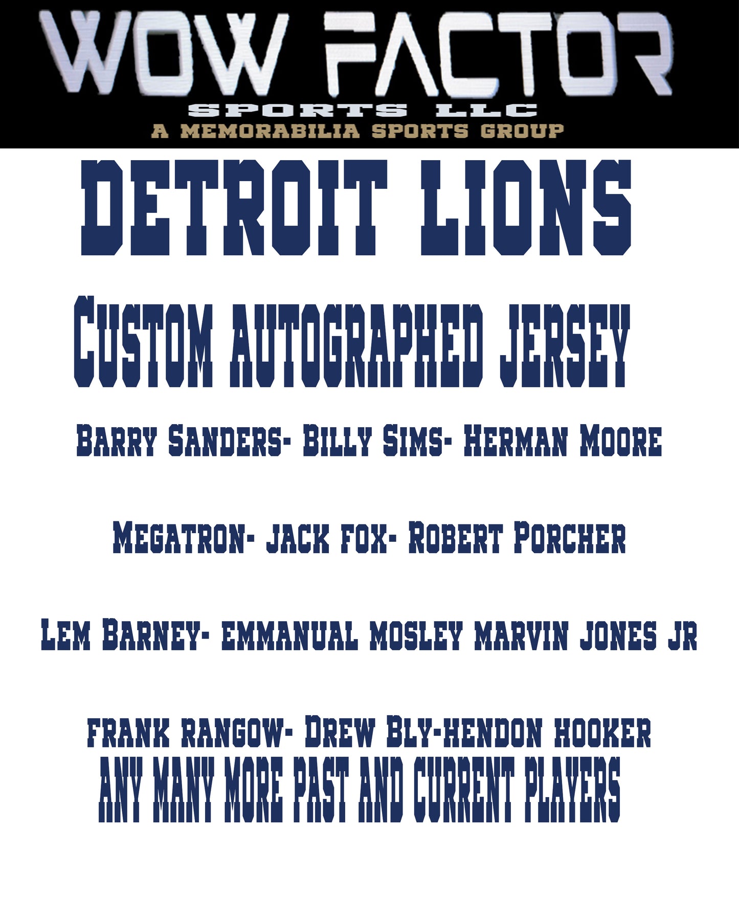 Detroit Lions Custom Jersey Mystery Box