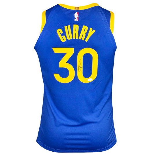 Steph Curry autographed authentic Golden State Warriors jersey blue alt