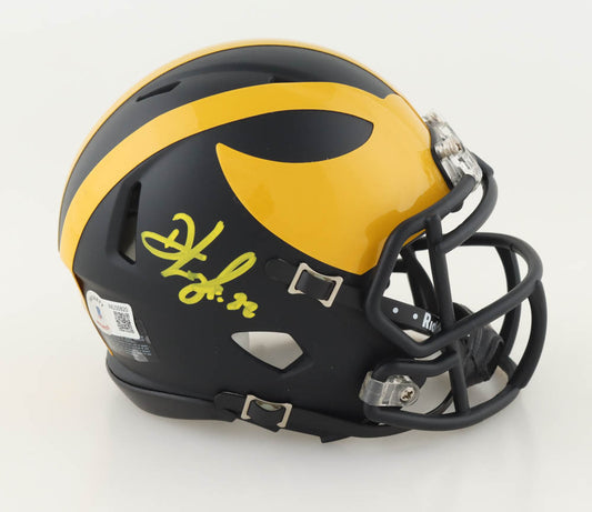 David Long Jr Michigan Wolverines autographed mini helmet