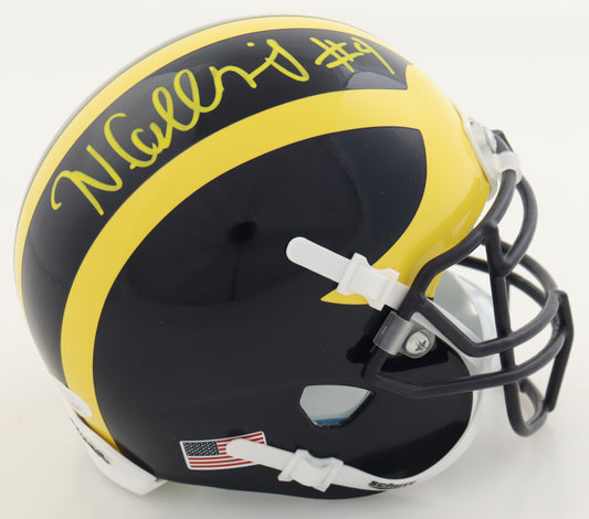 Nico Collins Michigan Wolverines autographed mini helmet